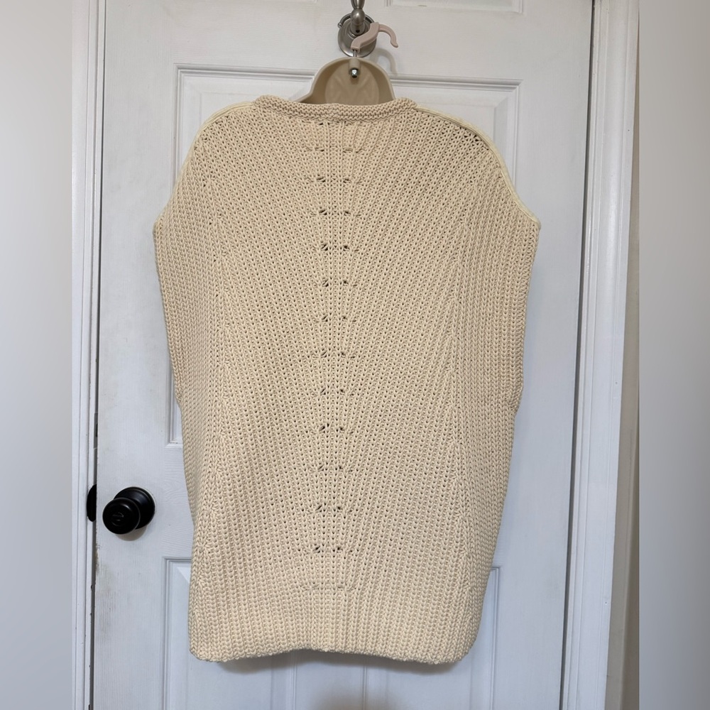 rag & bone Shane Cream Chunky Knit Sweater Vest Boxy Fit Size S - Picture 6 of 11